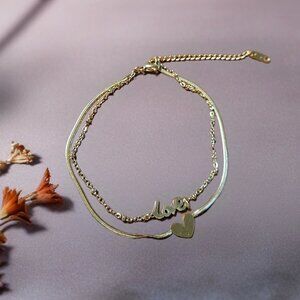 Golden Hearts Embrace 18K Gold-Plated Anklet